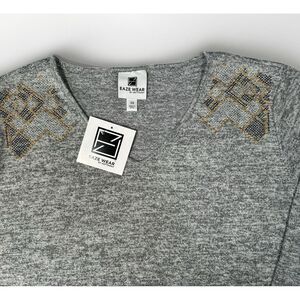 Eaze Wear by Antthony Long Sleeve Designer Shirt Womens Size 3XL Soft Bling NWT‎